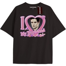 Tarz Sokak Y2K Twilight Team I Love My Boyfriend Tshirt Kod-Edward