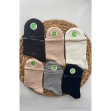 Kadın Bambu Bileği Simli Kolej Çorabı 6 Çift Slayt