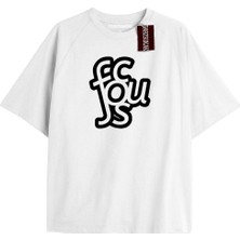 Tarz Sokak Fouc Fous Fous  Oversize Yazılı Tshirt Beyaz