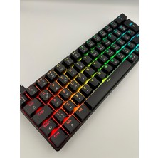 Silabor T60 Siyah Renk Mavi Switch Rgb Mekanik Kablolu Driverli Oyuncu Klavyesi T60 Mini Türkçe Q Klavye