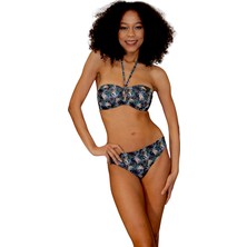 Shra Mayo Straplez Boyundan Bağlı Içi Dolgusuz Kaplı Bikini Takımı