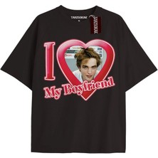 Tarz Sokak Y2K Twilight Team I Love My Boyfriend Tshirt Kod-Edward