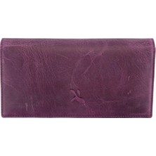 Karalı  Deri Unisex Portföy Mor BC424-12