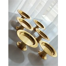 Dekoratif Gold Kaplama 6 Lı Makaronluk Kahve Yanı Sunumluk