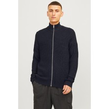 Jack & Jones Essentials Jjelewis Regular Fit Fermuarlı Dik Yaka Örme Hırka Erkek Hırka 12257483