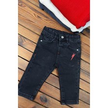 Mia Bambim Flash Baskılı Erkek Çocuk Siyah Kot Siyah