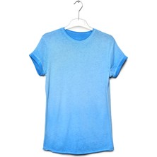 Zegy Bisiklet Yaka Kısa Kollu Erkek Tişört  - Mavi Xl