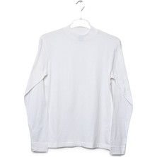 Zegy Bisiklet Yaka Uzun Kollu Erkek Tişört  - Beyaz Xxl