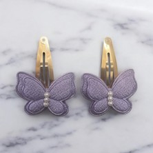 Incili Kelebek Desenli Çıtçıtlı Toka