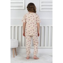 Kız Çocuk Yazlık Pijama Takımı Kelebek Desenli %100 Pamuk Süprem Penye 3-13 Yaş