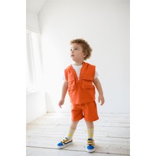 Kargo Cepli Erkek Bebek 3'lü Takım Turuncu