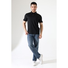 ribana Erkek Çıt Çıt Detaylı Pamuklu Polo Yaka T-Shirt