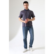 ribana Erkek Çıt Çıt Detaylı Pamuklu Polo Yaka T-Shirt