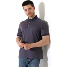 ribana Erkek Çıt Çıt Detaylı Pamuklu Polo Yaka T-Shirt