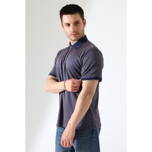 ribana Erkek Çıt Çıt Detaylı Pamuklu Polo Yaka T-Shirt