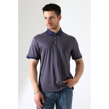 ribana Erkek Çıt Çıt Detaylı Pamuklu Polo Yaka T-Shirt