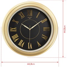 Krem Kasa Gold Çerçeve Roma Rakamlı Duvar Saati 45  cm