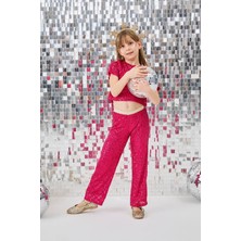 Fuşya  Pullu Kız Çocuk Alt Üst Takım - Effie