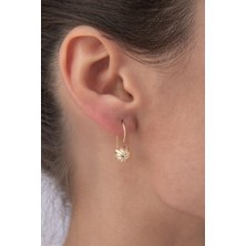 Fiyonk Kuyumculuk 14 Ayar Altın Düz Kalemli Midi Top Küpe