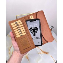 Fil Deri Hakiki Deri Bayan Çok Bölmeli Fermuarlı Cüzdan 2049