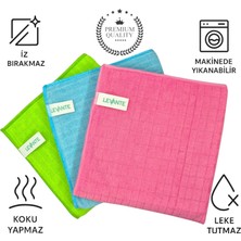 Levante Mikrofiber Hassas Yüzey Temizlik Bezi 3lü Set 40X40 cm | Tüy Bırakmaz | Çizmez | Iz Bırakmaz