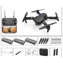 Drone E88 4K Hd Çift Kameralı Drone App Kontrol Wifi Li Katlanabilir X3 Batarya