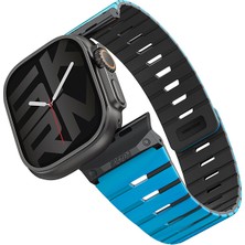 Skinarma Watch 44MM Gemini Serisi Tpu Magnetik Silikon Kordon Mavi-Siyah