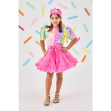 Çok Renkli  Pul Payetli Kız Çocuk Crop