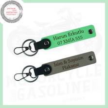 Kül Gri- Fıstık Yeşili, Hız Tutkunu İçin Kişiye Özel Plakalı 2'li Anahtarlık, Hatıralık