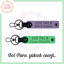 Mor Menekşe-Fıstık Yeşil, İsim Yazılı Hediyelik 2'li Anahtarlık Manevi Huzur Ve Güç Sağlayan, 520 741 8