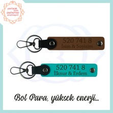 Açık Kahve-Koyu Turkuaz, Kişisel Enerji Denge Getiren Sevdiğinizin İsme Özel 520 741 8  2'li Anahtarlık