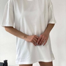 Drappe Drappe  Bisiklet Yaka Basic T-Shirt - Beyaz