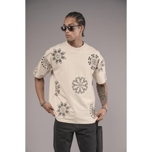 Nakış Detaylı Oversize Kalıp Unisex Tişört