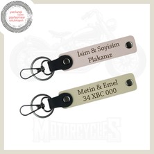 Pudra-Sütlü Kahve, Özgürlüğüne Düşkünler Için Motor Anahtarlığı Üstünde Isminiz ve Plakanız Yazıyor