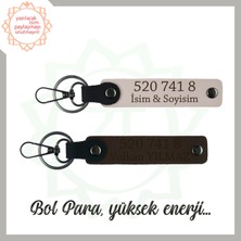 Pudra- Koyu Kahve, Isme Özel Anahtarlık, Kişisel Enerji Bolluk Kaynağı, Hediyelik 520 741 8 Sayılı