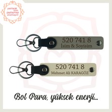 Kül Gri-Sütlü Kahve, Isminiz Yazılı, 520 741 8 Bolluk ve Başarı Sayılı, Hediyelik  Enerji Anahtarlık