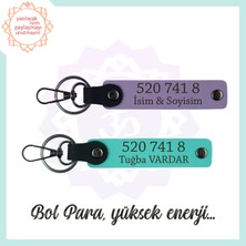 Mor Menekşe-Turkuaz, İsminiz Yazılı, 520 741 8 Bolluk ve Başarı Sayılı, Hediyelik  Enerji 2'li Anahtarlık