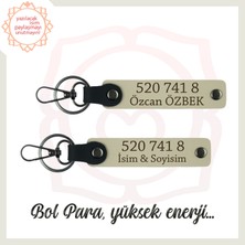 Sütlü Kahve, İsme Özel Hediyelik 2'li Anahtarlık Set, Huzur Veren Sayılar 520 741 8, Yüksek Enerji, Denge