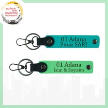 Koyu Turkuaz-Fıstık Yeşil, İsme Özel Hediye 01Adana Hediyelik Şehir Sevgisiyle Hazırlanan 2'li Anahtarlık