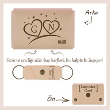 Miaju Açık Yeşil, Iki Kalp, Bir Aşk! Isme ve Baş Harfe Özel Cüzdan & Anahtarlık Seti, Sevgililer Günü’ne