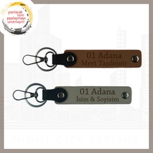 Kül Gri-Açık Kahve, İsme Özel Hediye, Adana Ruhu Hatıra İçin İdeal Anlamlı ve Şık Tasarım 2'li Anahtarlık