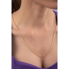 14 Ayar Altın Işıltılı Burgu Zincir Kolye 1.50 mm
