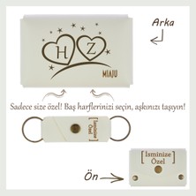 Miaju Açık Yeşil, Iki Kalp, Bir Aşk! Isme ve Baş Harfe Özel Cüzdan & Anahtarlık Seti, Sevgililer Günü’ne