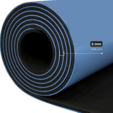 Rebuwo Çift Çizgi Tasarımlı 5mm Doğal Kauçuk Yoga Matı – Kaydırmaz Pilates Ve Egzersiz Matı