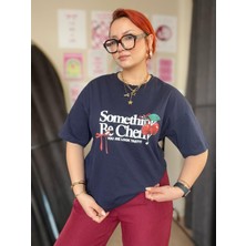 Oversize Kiraz Baskılı Tshirt