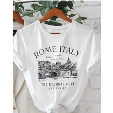Tarzsokak Rome Italy Desen Baskılı Basic