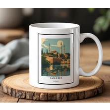 BB Design BB Desing Şanlıurfa Tasarımlı Beyaz Seramik Baskılı Kupa Bardak 330 ml