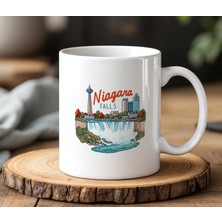 BB Design BB Desing Niagara Falls Tasarımlı Beyaz Seramik Baskılı Kupa Bardak 330 ml