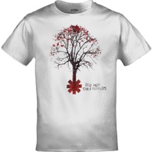 Tarz Sokak  Beyaz Red Hot Chili Peppers Ağaç Baskılı