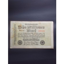 Almanya 1923 On Milyon Mark Eski Koleksiyon Yabancı Kağıt Para.